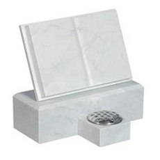 White marble cremation plaque